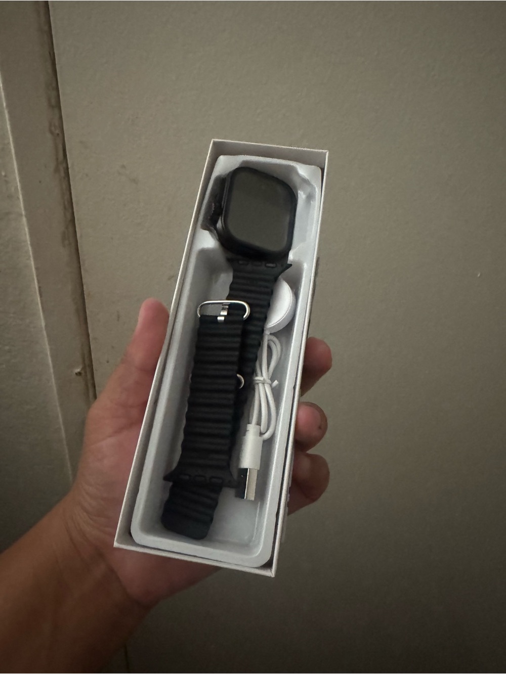 Black Smartwatch with Charging Cable - Unbranded